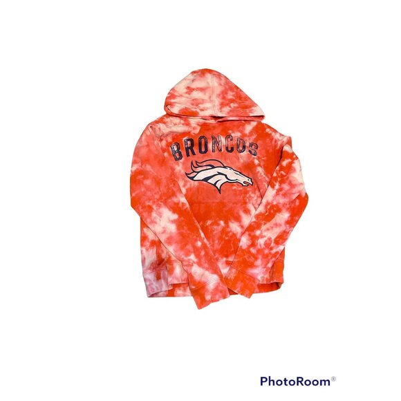 Vintage Acid Wash Denver Broncos Hoodie, Adult Mens Small, Reworked apparel, NFL - Picture 1 of 1